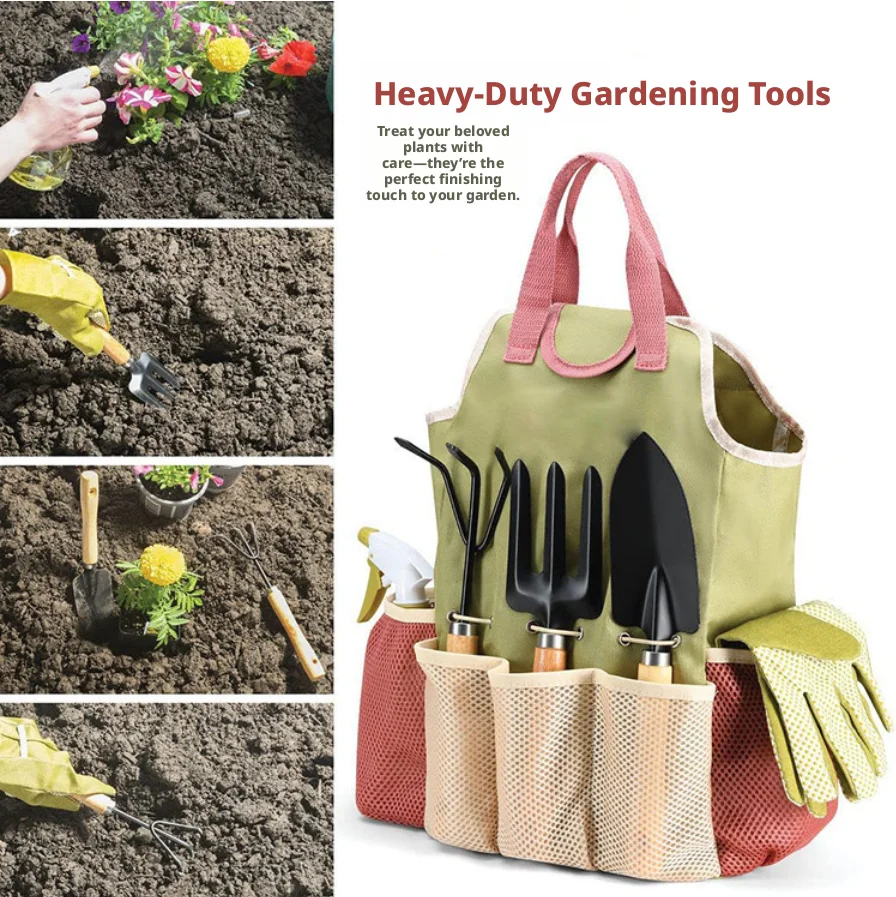 Gardening Tools Set Gift - Conjunto de 9 ferramentas para plantio