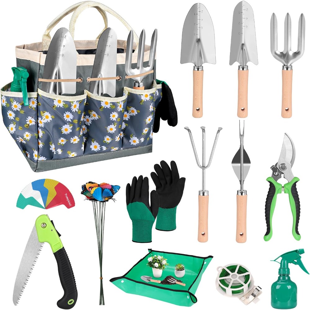 Gardening Tools Set Gift - Conjunto Completo de 62 Peças de