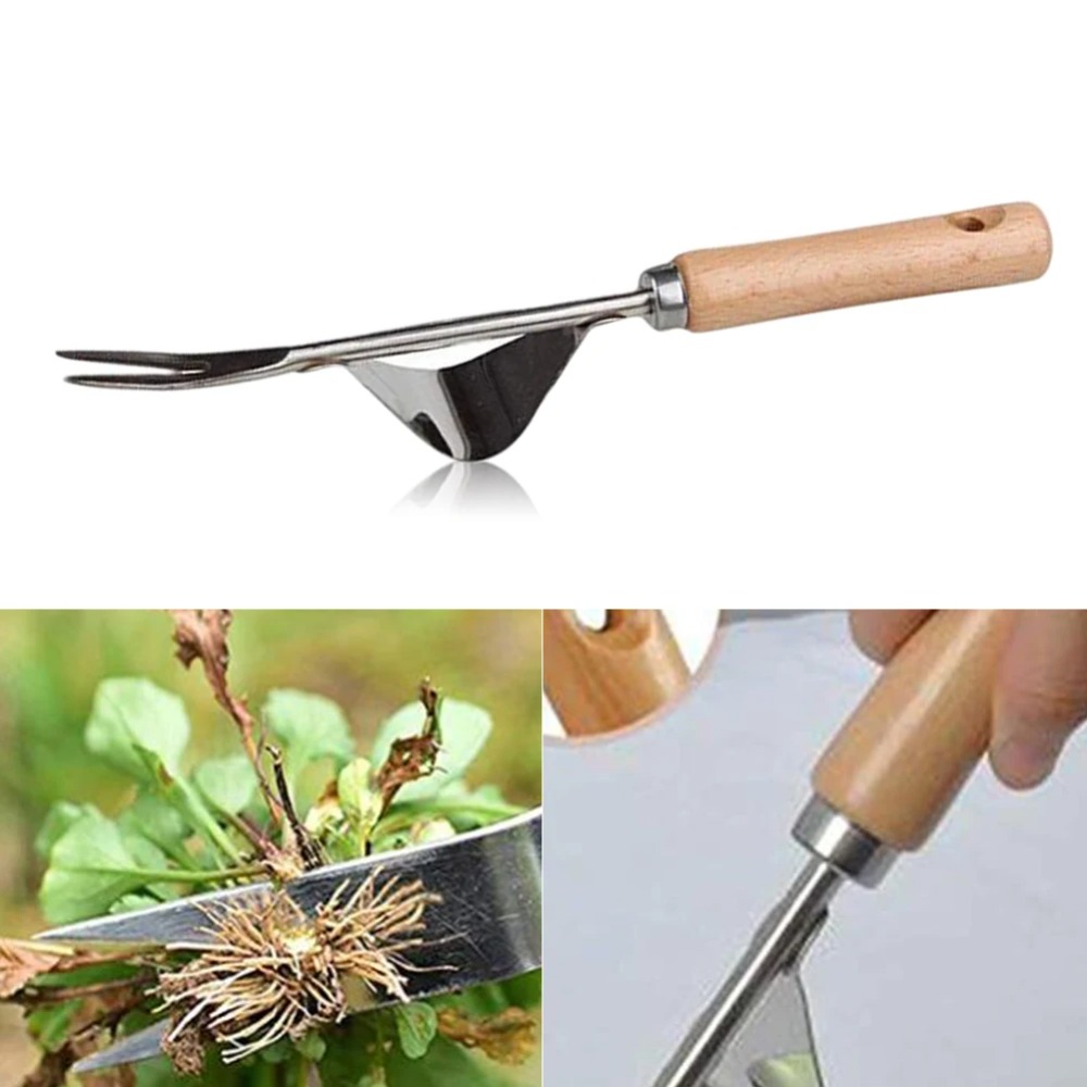 Gardening Tools To Remove Weeds - Aço inoxidável Jardim Weeder com cabo