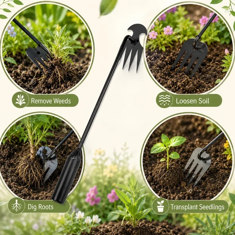 Rake de Jardim 2 em 1 Manual,  - Gardening Tools To Remove Weeds avaliação e preço