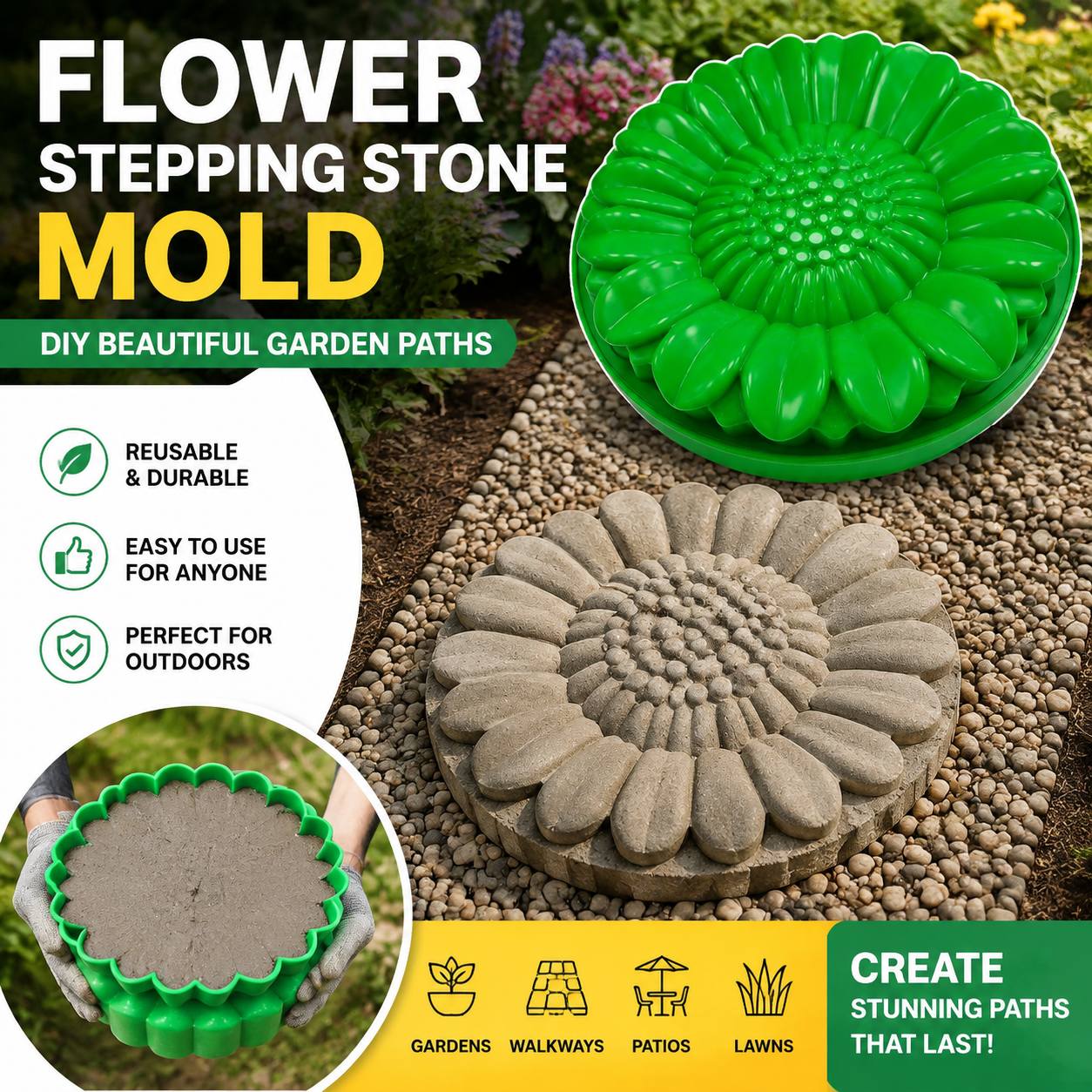 Conjunto de Moldes de Pedra pa - Gardening Tools Usa avaliação e preço