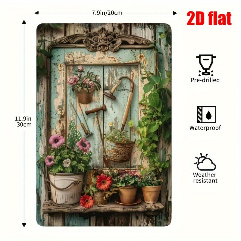 Placa de Metal Vintage Floral  - Gardening Tools Vintage avaliação e preço