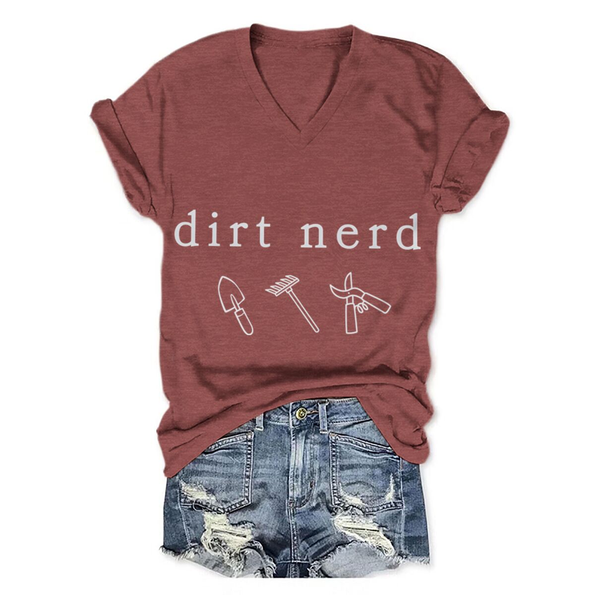 Camiseta feminina estampada Di - Gardening Tools Vintage avaliação e preço