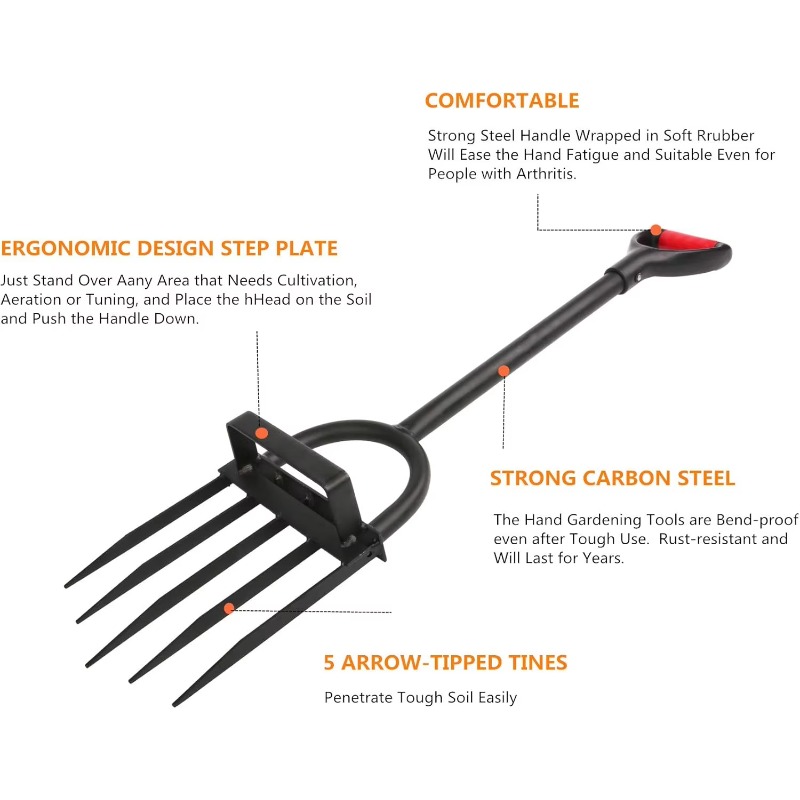 Garfo de Jardim Reforçado de 5 - Spade Digging Fork avaliação e preço