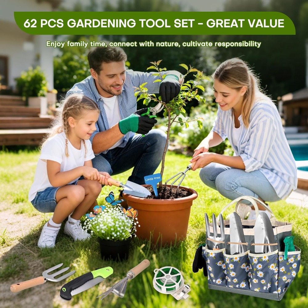 Conjunto Completo de 62 Peças  - Gardening Tools Set Gift avaliação e preço